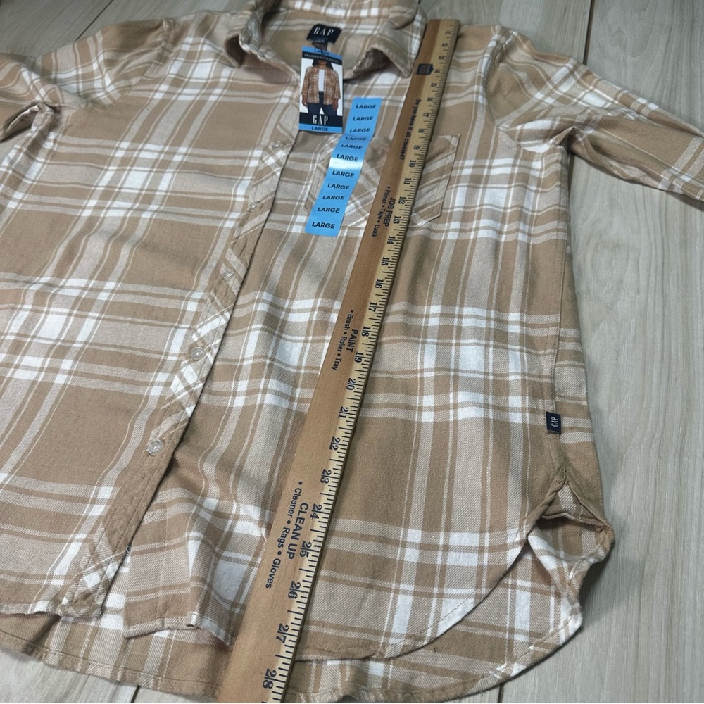 Gap Women's Soft Cotton Relaxed Fit Button Up Flannel Shirt Size‎ Large-New - Picture 12 of 15